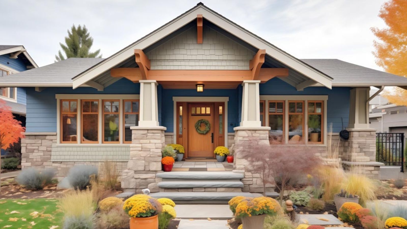 single story, craftsman-style family home